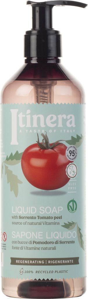 Itinera Regenerierend Flüssigseife mit Sorrento-Tomatenschalen (370 ml) 4 Stück