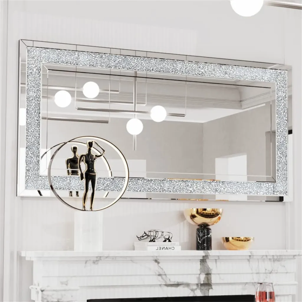 Grand Miroir Décoratif Rectangulaire 120x60 cm pour Salon et Chambre