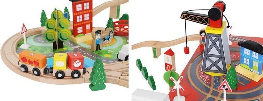 Kruzzel Wooden Railway - batteriebetriebener Zug Produktbild 36