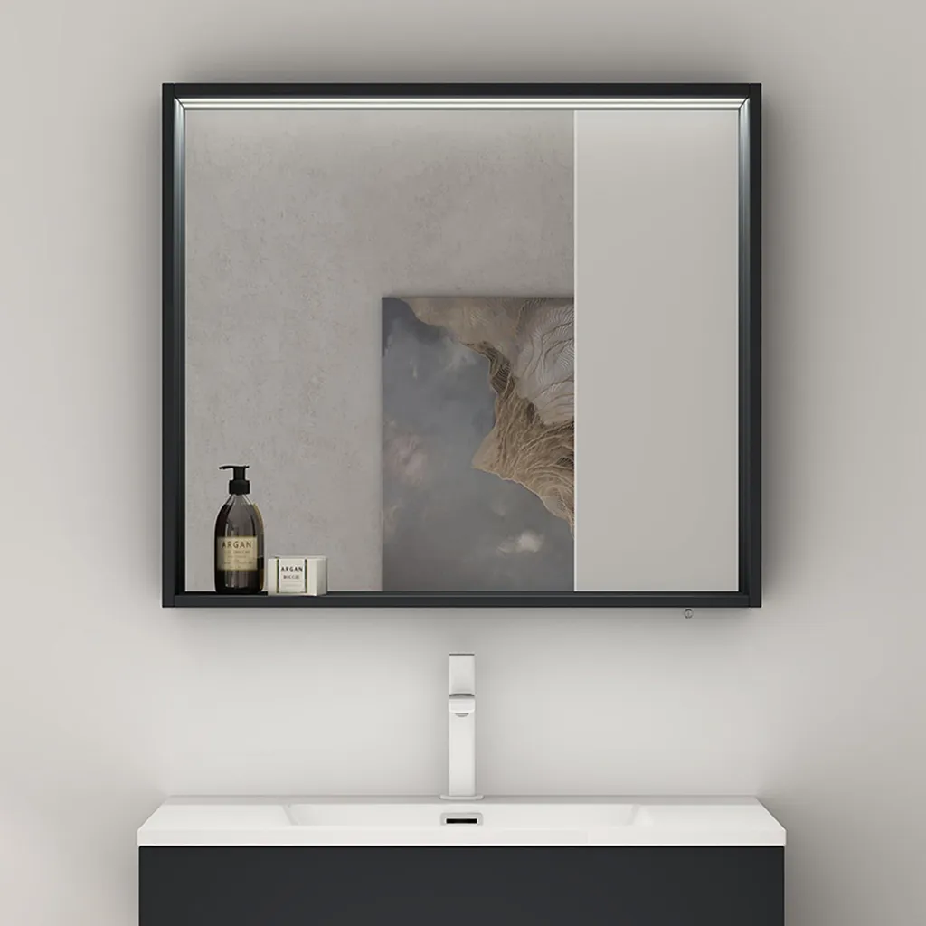 doporro Armoire de Toilette 80cm Miroir LED Anthracite Spiegelschrank 01