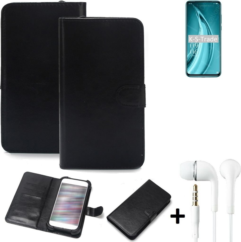 K-S-Trade Wallet Case Handyhülle kompatibel mit Elephone PX Pro Schutzhülle Flip cover Flipstyle Tasche Hülle Flipcover Slim Bumper schwarz + in