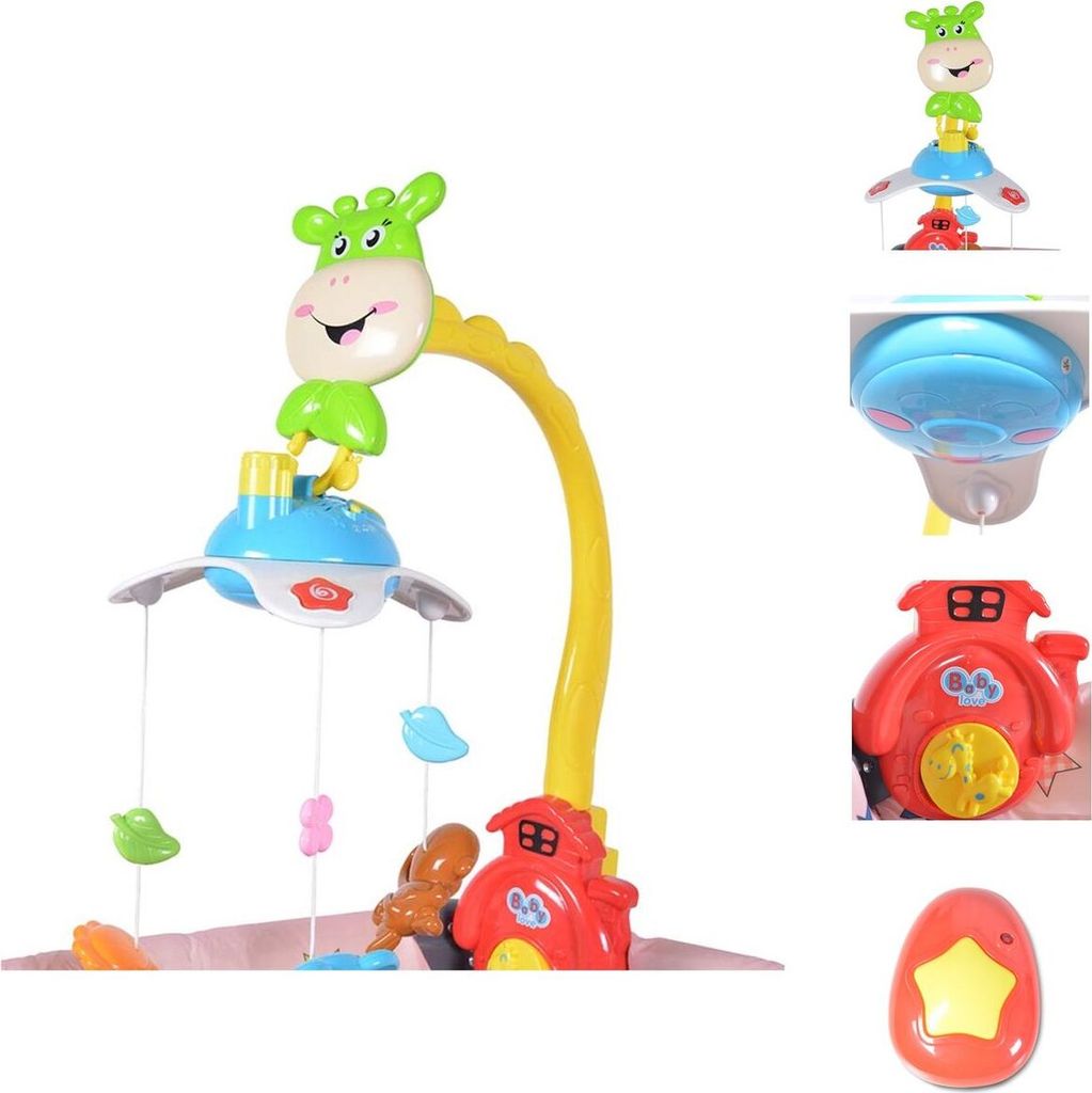 Moni Musikmobile 35601, drehbares Mobile, Spielzeug, Musik, Licht, Fernbedienung