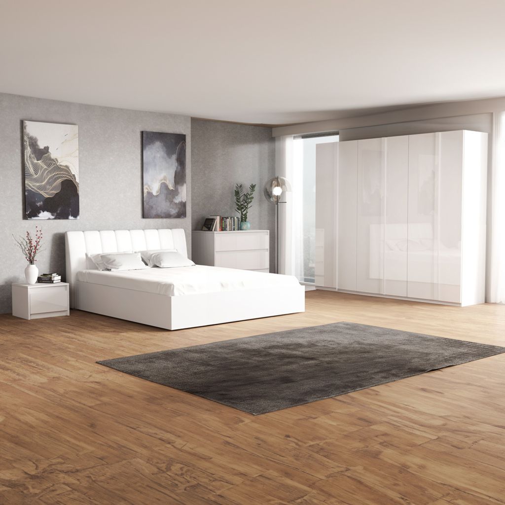 Schlafzimmer Komplett Set Bett 160x200 cm Liegefläche inkl. Lattenrost ILLORAI-166