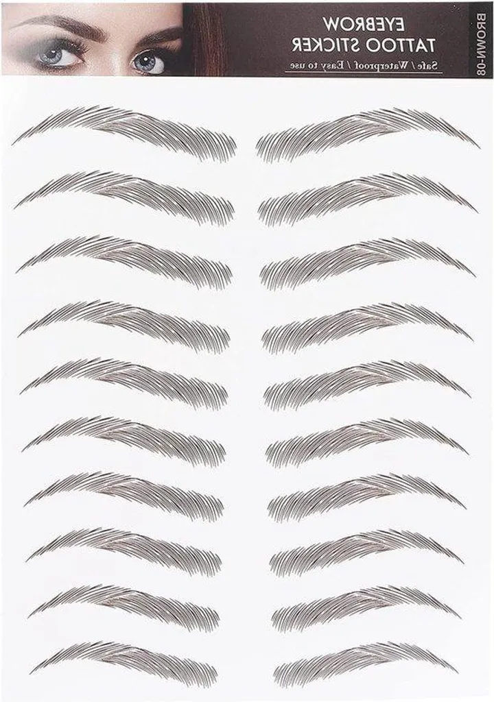 Tatouage sourcils éphémère marron semi-permanent effet 4D naturel