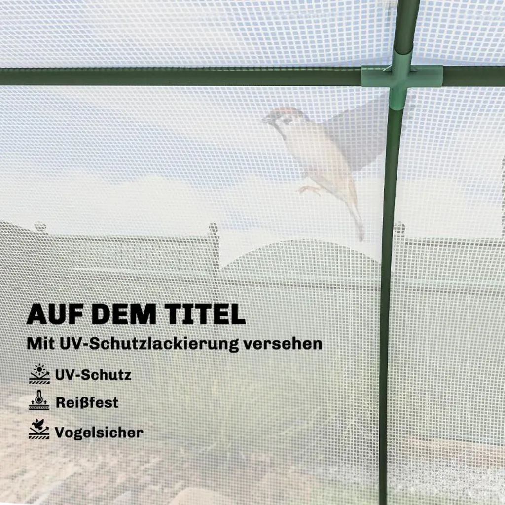 Serre de jardin anti-UV blanche 200 cm en plastique renforcé et acier