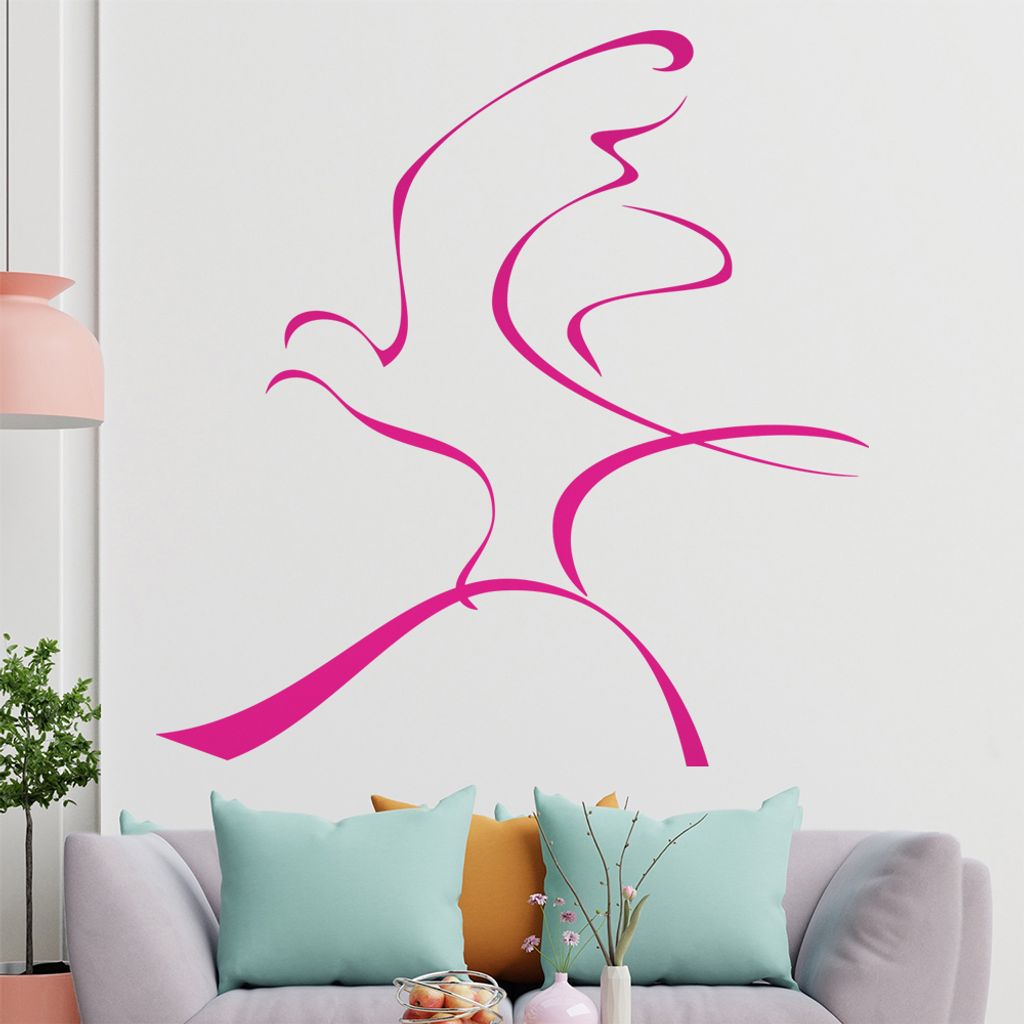 Taube Linien Wandtattoo in 6 Größen - Wandaufkleber Wall Sticker - Dekoration, Küche, Wohnzimmer, Schlafzimmer, Badezimmer