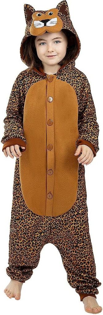Leoparden Onesie Kostüm für Kinder Kindergröße: 140-152