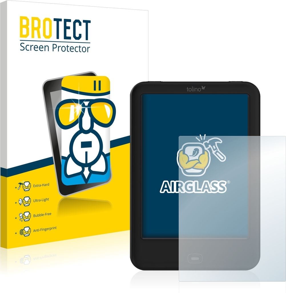 BROTECT Schutzglas für Tolino Shine 2 HD Schutzfolie Panzer Folie Glas Display Schutz klar