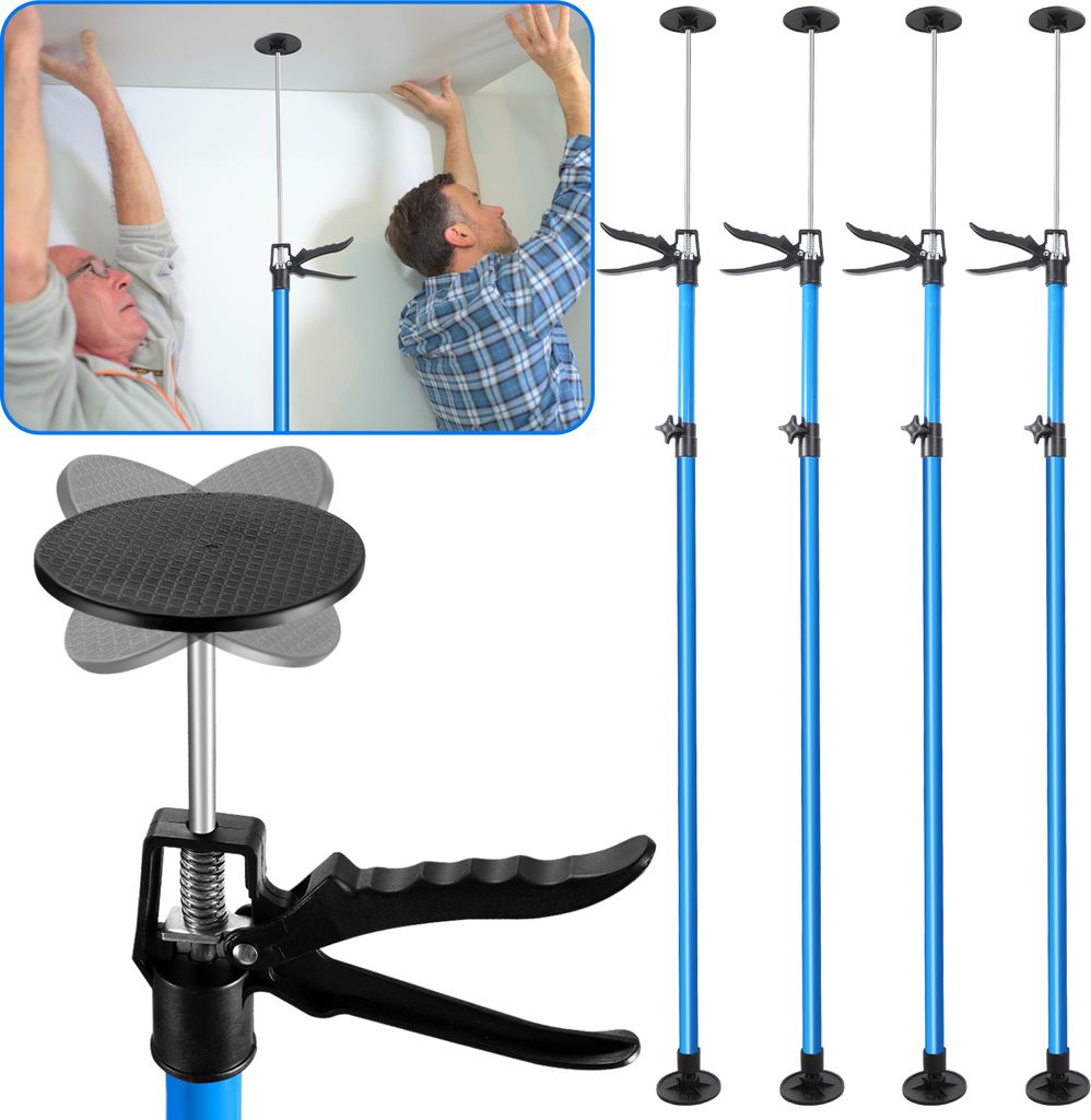 Jopassy 4-Stk Deckenstütze Einhandstütze Set 115–290 cm Teleskopstütze Einhandstütze Montagestütze Stahl