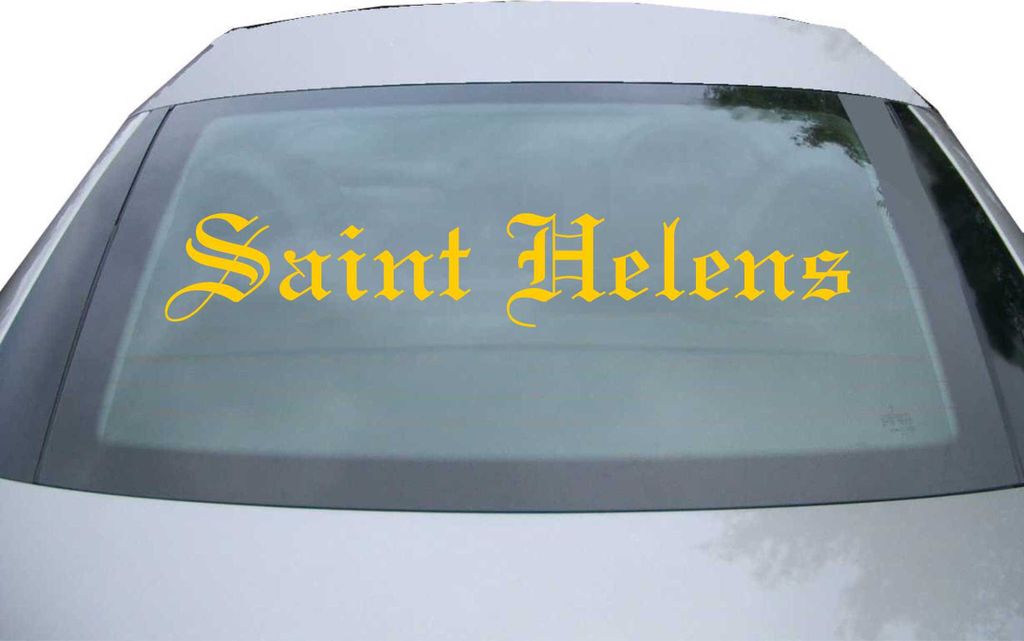 Indigos UG - Aufkleber Heckscheibe & Motorklappe DE6665 - gold - 600x99 mm - Saint Helens - Auto Scheiben Fenster Heckklappe Tuning Racing JDM - Di...