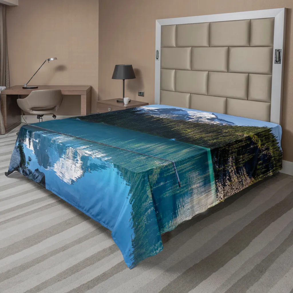Drap de lit décoratif en microfibre douce avec motif nature sauvage 260cm