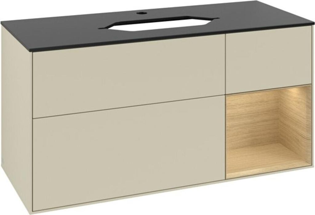 V&B Waschtischunterschrank Finion 120cm, Pl b m, Rg re Oa ven, si Gr m Lac