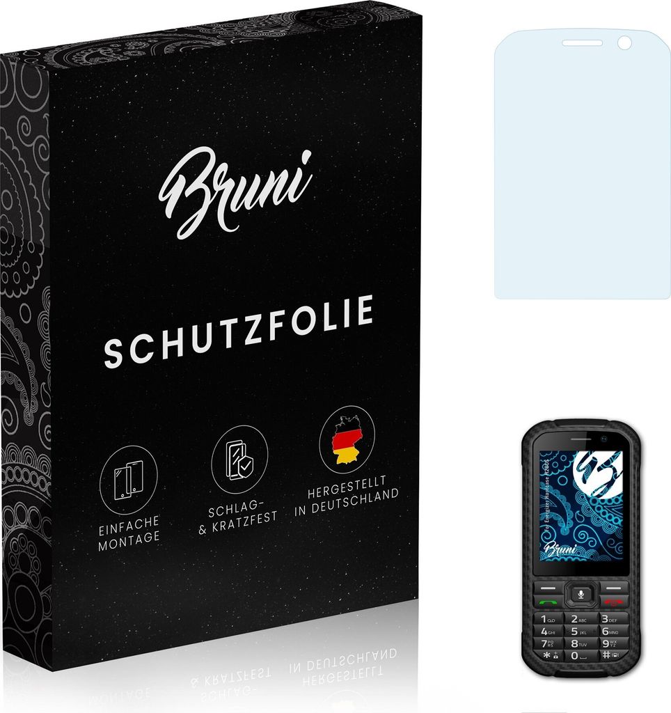 Bruni Basics-Clear 2x Schutzfolie kompatibel mit Energizer Hardcase H280S Folie