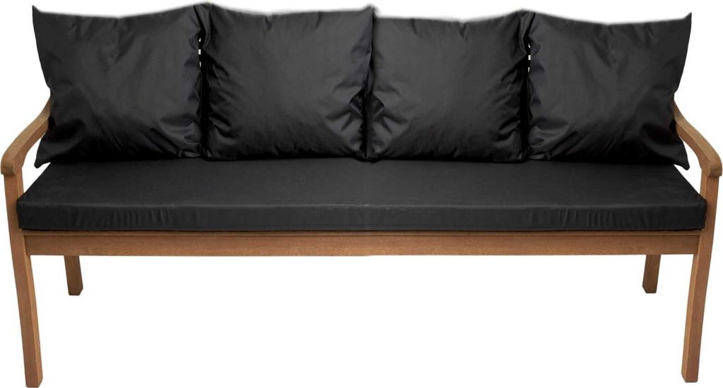 Coussins pour banc de jardin Noir| Assise 170x50x7 + Image du produit 
