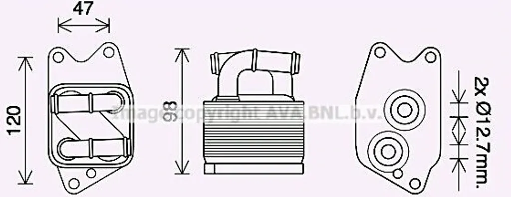 Radiateur d'huile pour boîte de vitesses Polo 9N et Fabia II VN3405