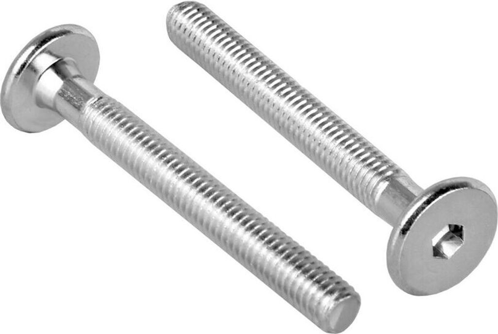 Flachkopfschrauben M6 Möbelschrauben Möbelverbinder 55mm Produktbild 