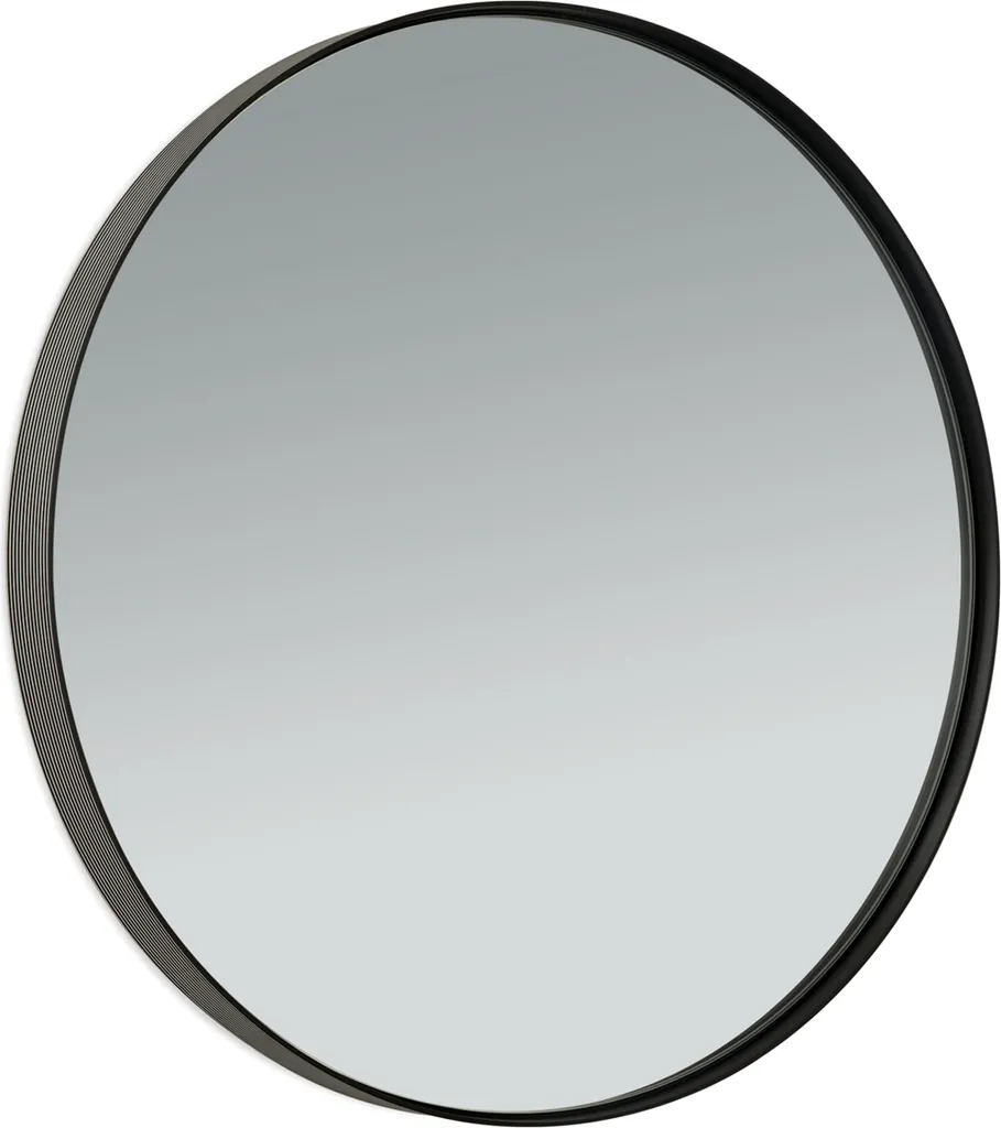 Miroir de Salle de Bain Rond Noir 61cm - Cadre Aluminium Contemporain