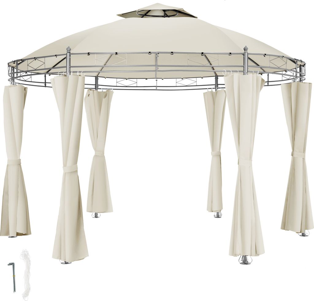 tectake® Gartenpavillon Siana Ø 3,5 m Produktbild 