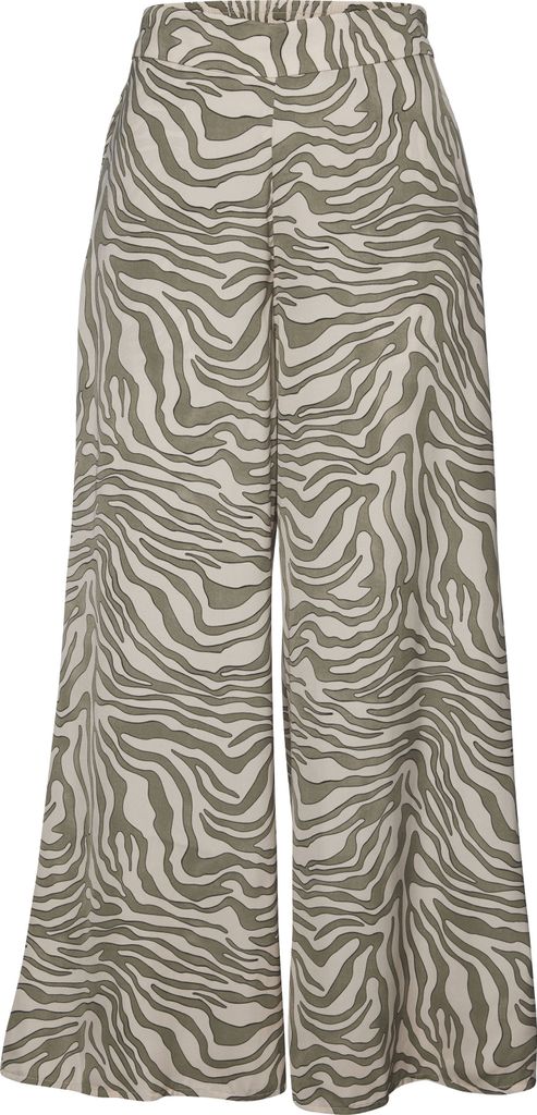 LASCANA Webhose khaki-beige bedruckt Größe 34