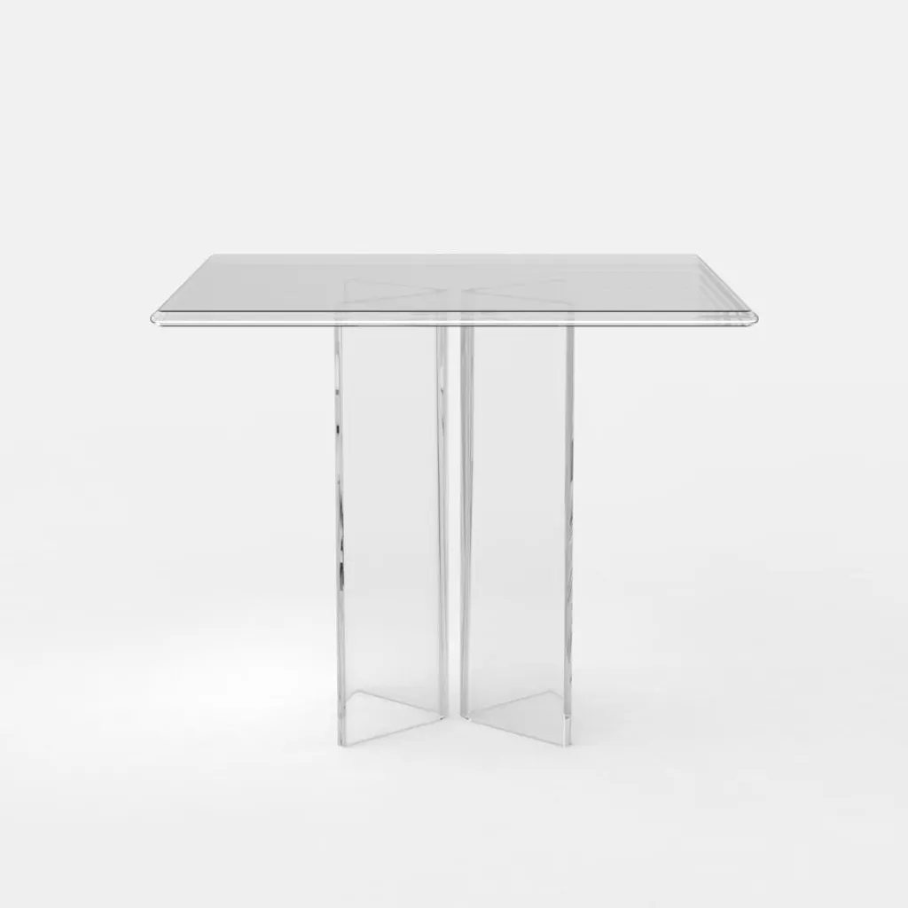 Table design Holden en polycarbonate transparent 80x80 cm robuste - 3