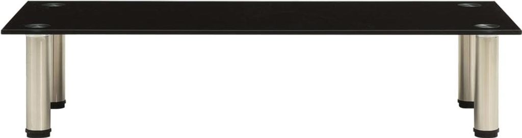 vidaXL TV-Tisch 80x35x17 cm Schwarz Hartglas