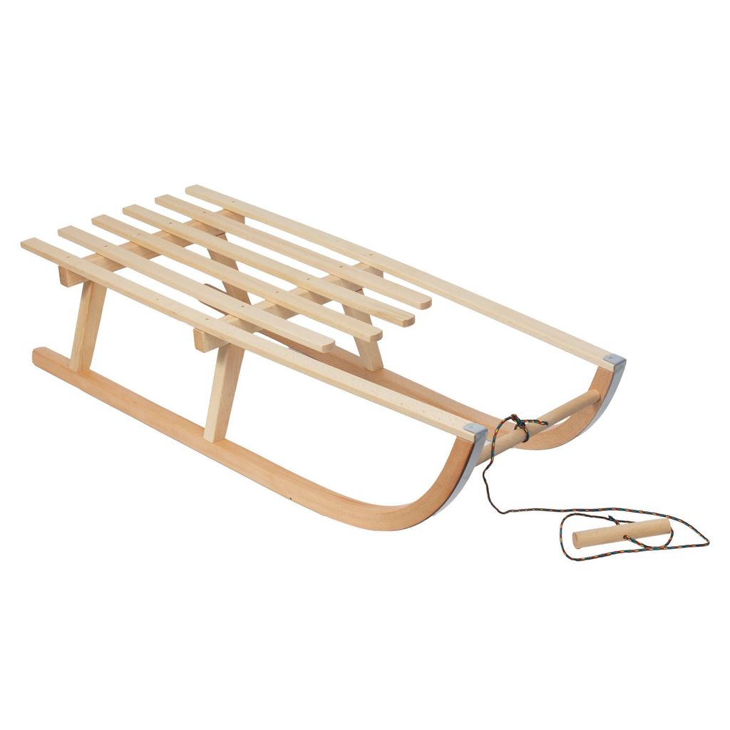GreenBlue Holzschlitten klassisch mit Schnur bis zu 100 kg GB153