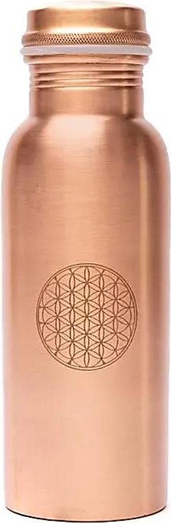 Bouteille en cuivre « Fleur de vie » gravée au laser -- 500 Image du produit 