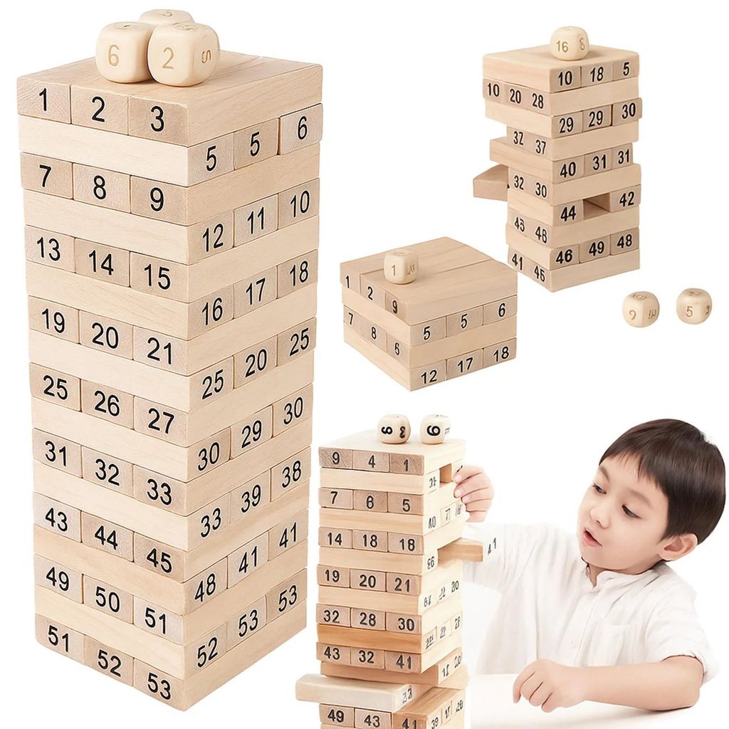 Drevená veža Jenga mini spoločenská hra zručnostná Obrázok produktu 