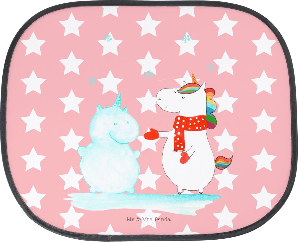 Mr. & Mrs. Panda Autoscheiben Sonnenschutz Einhorn Schneemann - Rot Pastell - Geschenk, Auto Fenster, für, Kuchen, Weihnachten, Hitzeschutz, Hands...