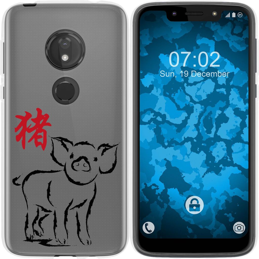 PhoneNatic Case kompatibel mit Motorola Moto G7 Play Silikon-Hülle Tierkreis Chinesisch M12