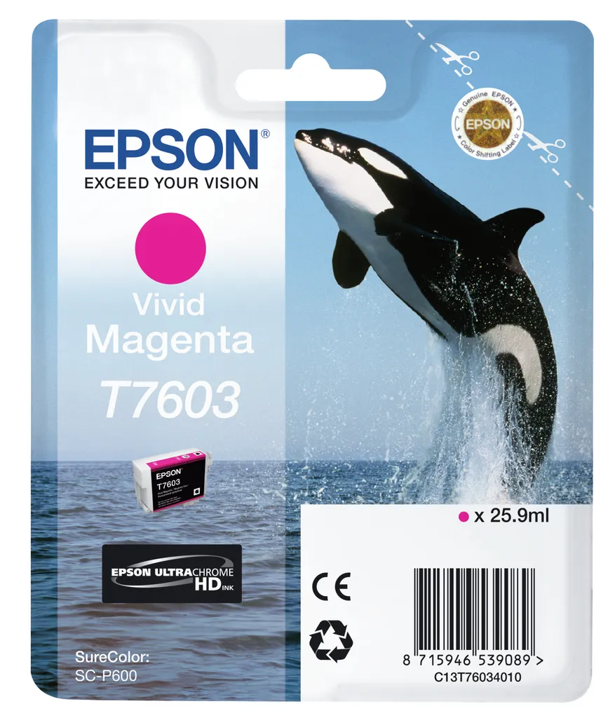 Cartouche photo Epson T7603 Magenta Vivid pour tirages d'art durables