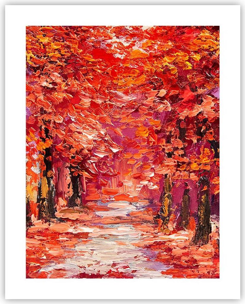 Poster - Poster ohne Rahmen - Herbst Park Allee - 40x50 cm - Wand Bild - Wanddeko - Wandbilder - Kunstposter - Wandposter - Bilder - Kunstdruck - W...