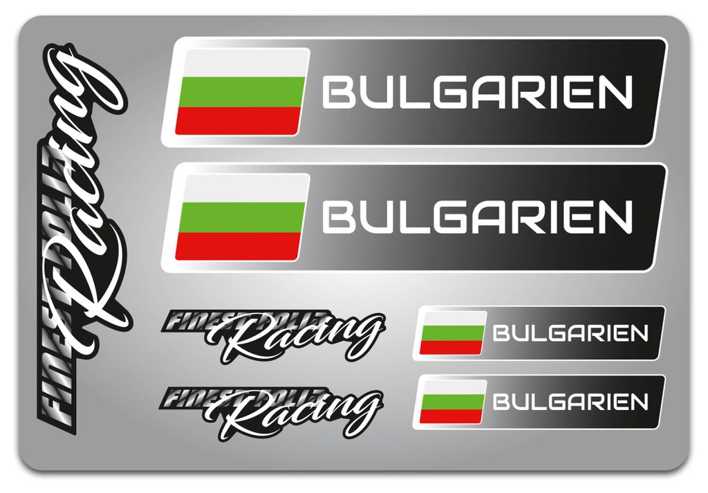 4er Set Länderfahnen Aufkleber – Flaggen Sticker für Auto, Fahrrad, Motorrad & Helm R156-06 Bulgarien