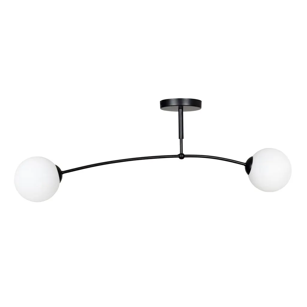 Plafonnier 2 lumières PREGOS 2 Noir mat 670/2 en acier robuste 40W