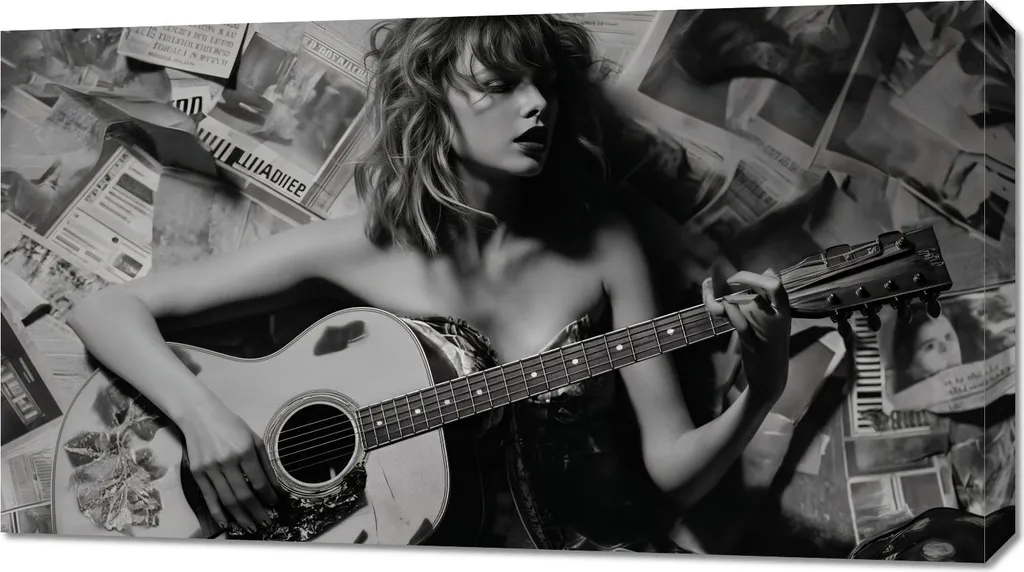 Quadro Musica Rock Chitarrista 90x50cm - Poster Tela per Studio