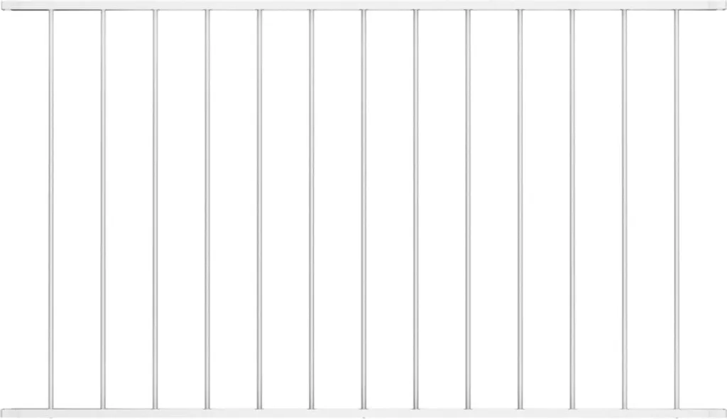 Panneau de clôture en acier laqué époxy 1,7 x 1,25 m blanc robuste