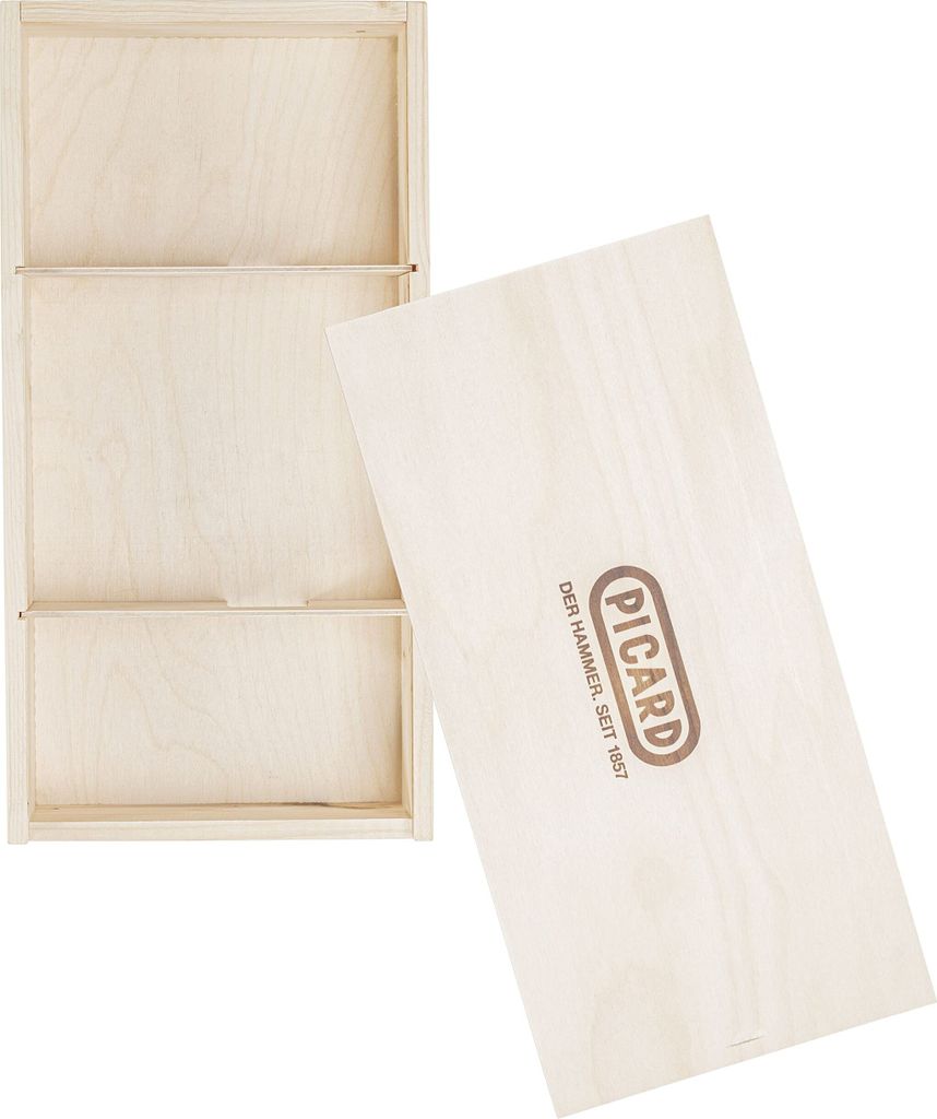 PICARD Geschenkverpackung 34,5x20,5x4,8cm aus Holz für Latthämmer und Schlosserhämmer