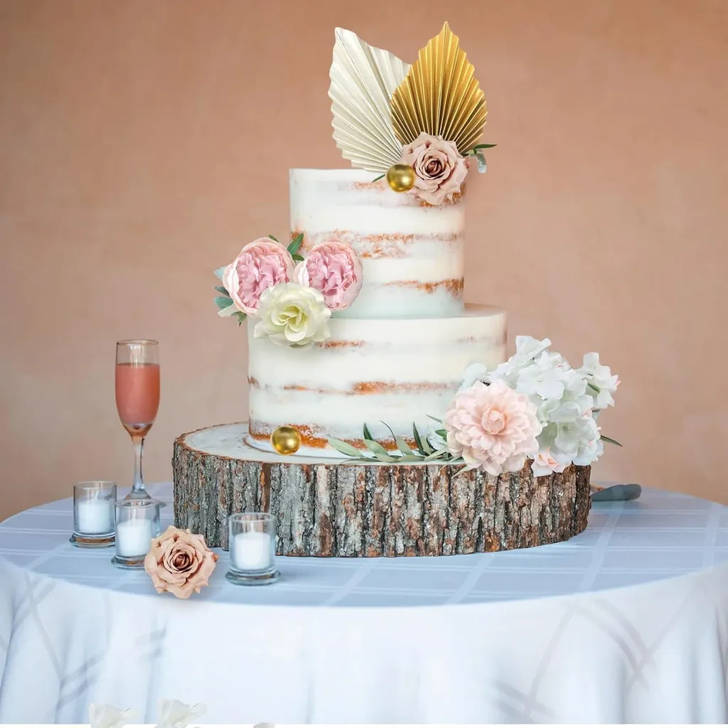 Décoration de gâteau pour baby shower et mariage thème bohème rustique - 3
