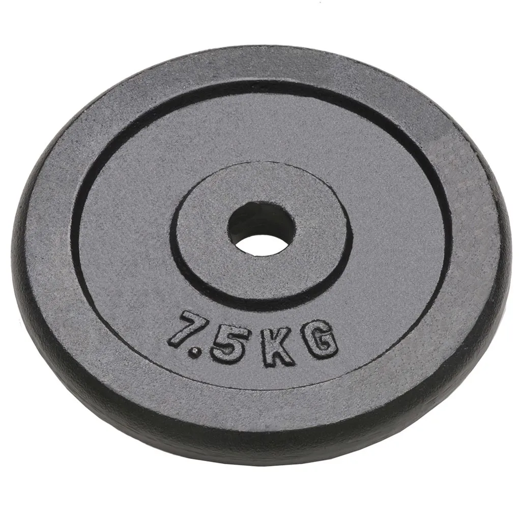 Disques d'haltères vidaXL en fonte, lot de 4 plaques de 7,5 kg