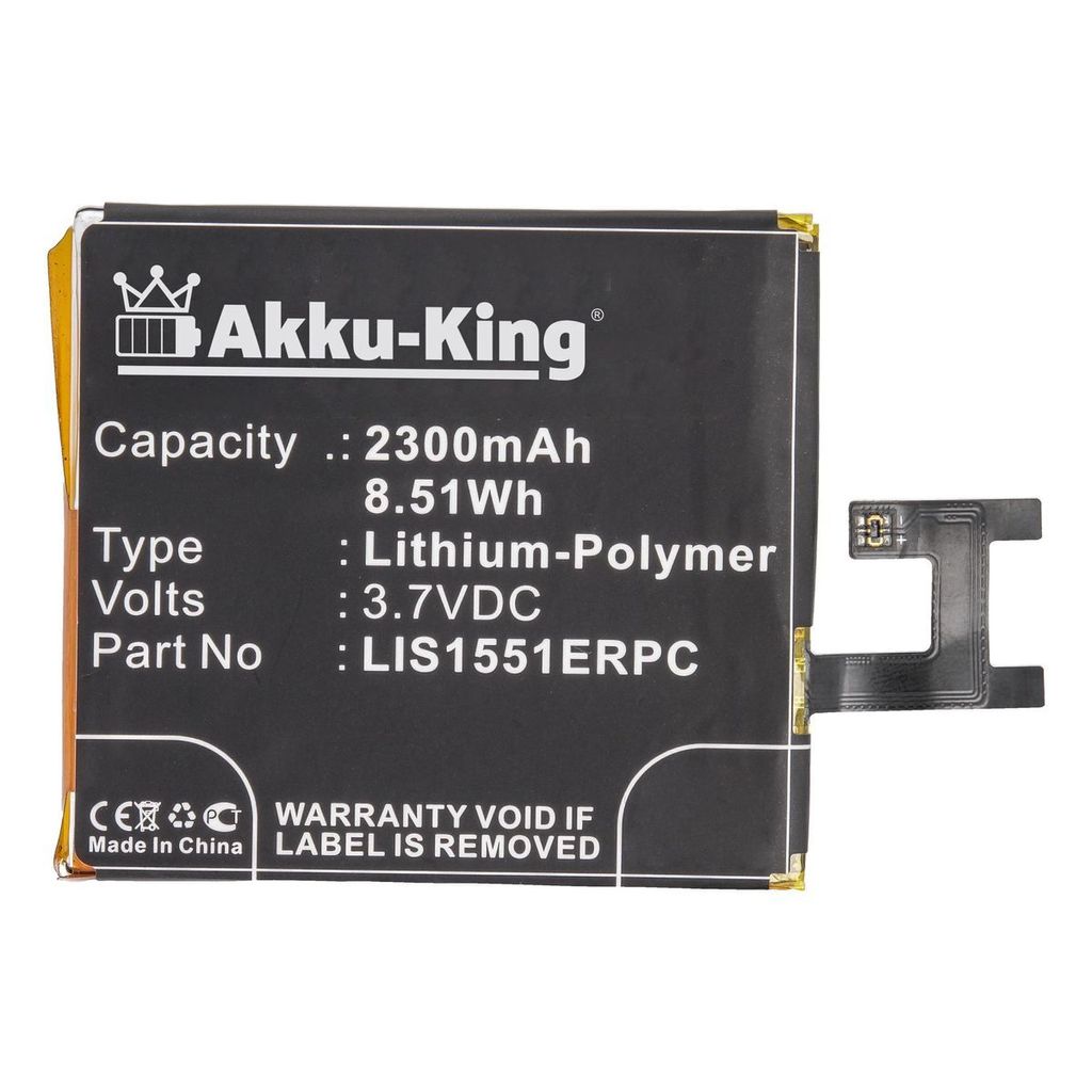 Akku kompatibel mit Sony LIS1551ERPC - Li-Polymer 2300mAh - für Xperia E3, E3 Dual, M2, M2 Aqua, M2 Dual, D2202, D2203, D2206, D2243, D2302