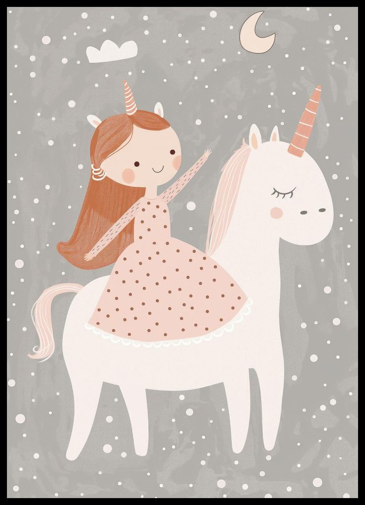 Poster 50x70cm Muster für Kinder, Mädchen fürs Zimmer - Prinzessin