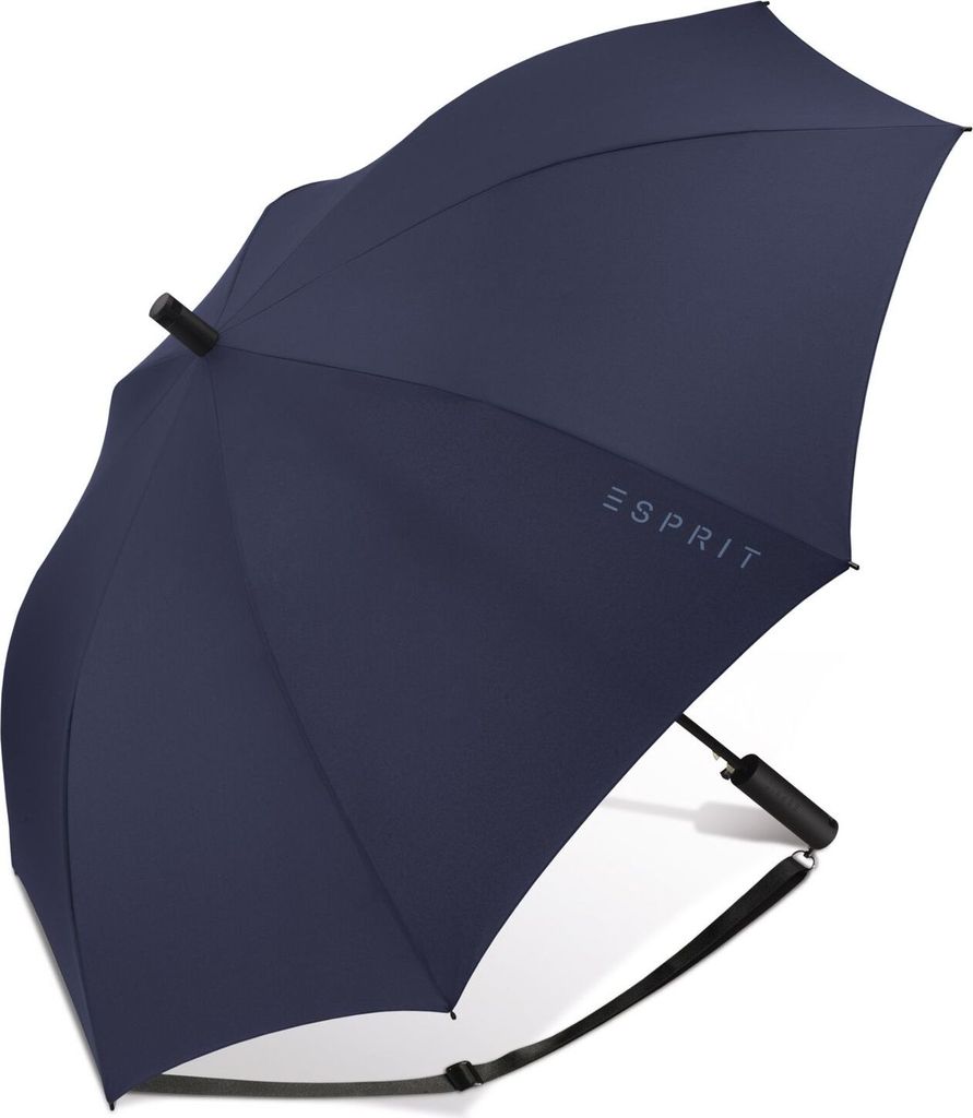 Esprit Regenschirm AC Stripes - 105cm Automatik Schirm In Hellblau/Grau