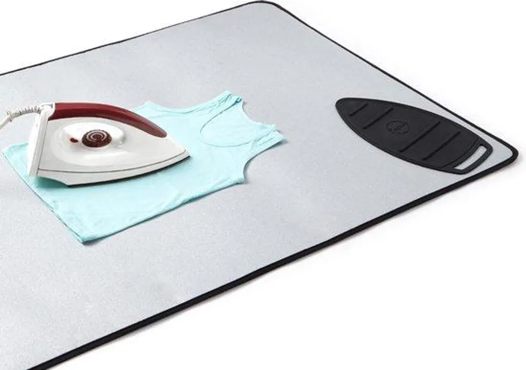 Couverture de repassage vapeur 120x70 cm, molleton épais coloris argent