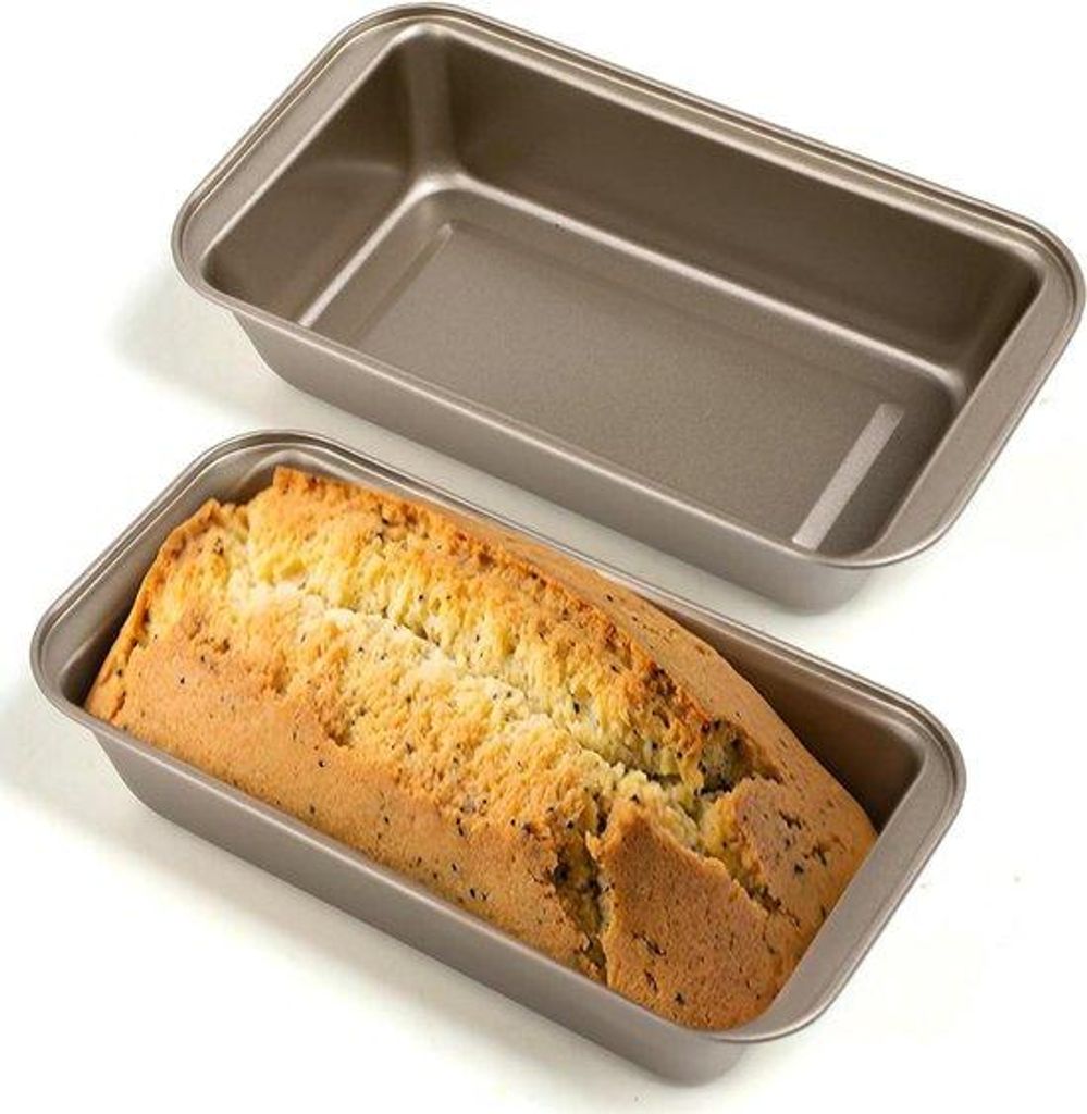 Set aus 2 Rechteckigen Brotformen Edelstahl mit Antiklebebeschichtung - für Brot Kuchen und Toast geeignet - für Ofen und Airfryer - langlebig un...