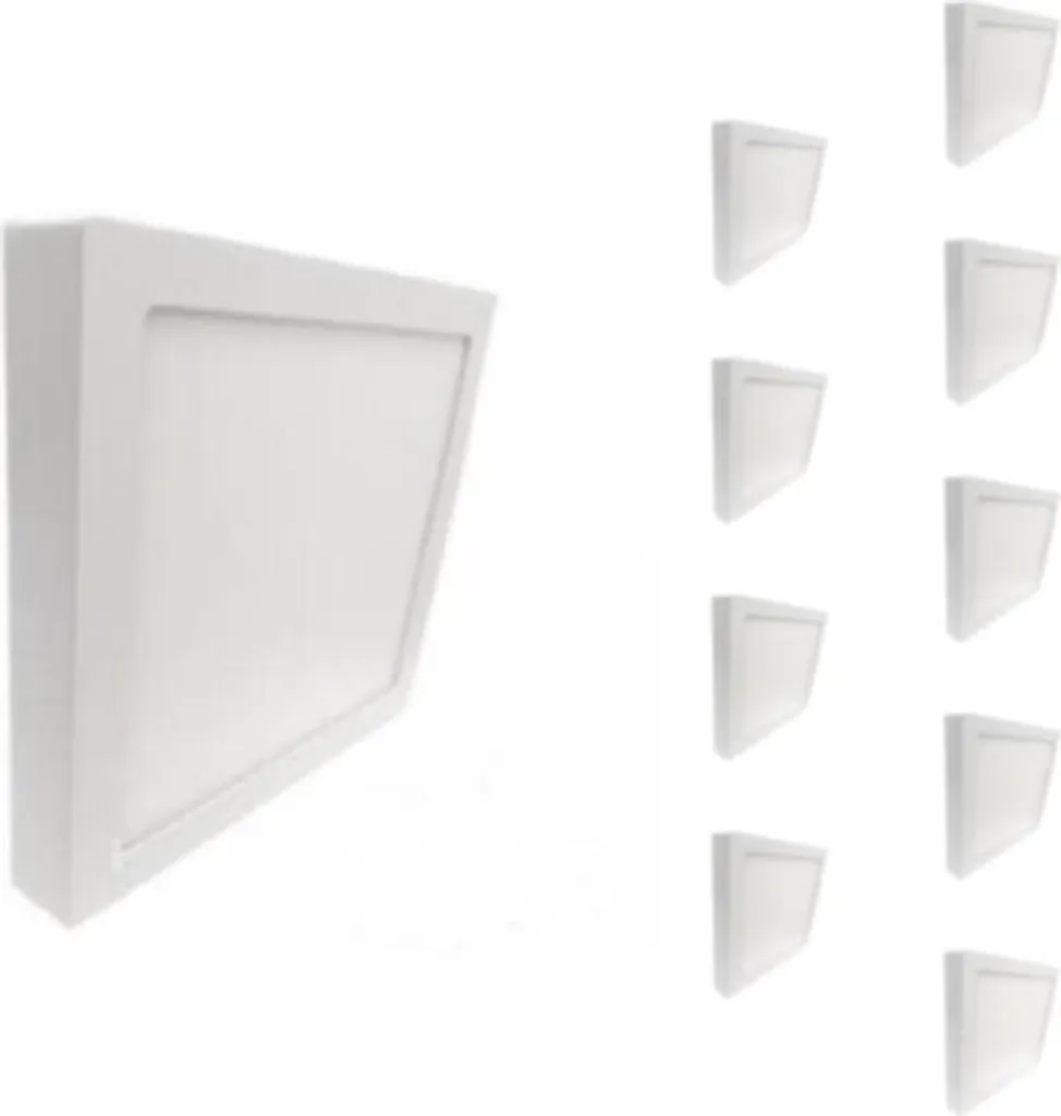 Lot de 10 Panneaux Lumineux LED Carrés 24W pour Éclairage Intérieur 220V