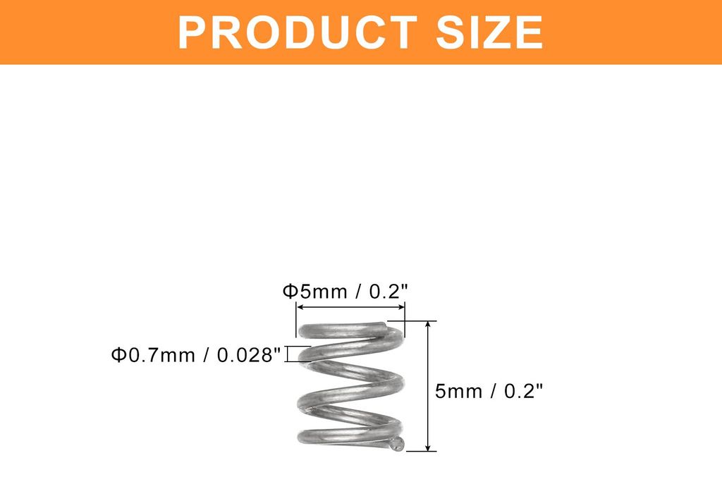 5 Stš¹ck Druckfeder, 0.7 x 5 x 5 mm Druckfedern Feder Federn Zugfeder Zugfedern Spring Spiralfeder Spiralfedern Sprungfeder Stahlfeder 304 Edelst...