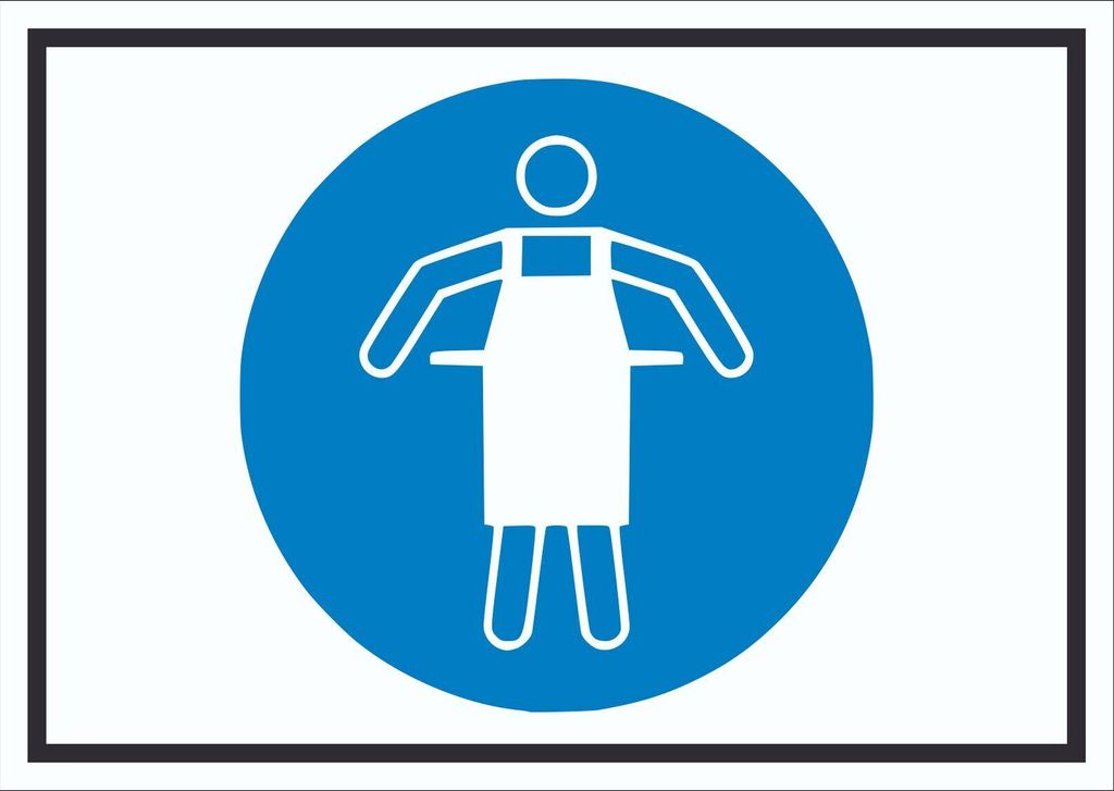 Schutzschürze benutzen Symbol Schild A4 (210x297mm)