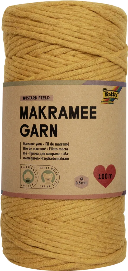 Fil macramé pour suspension plante Mustard Field folia longueur 100m