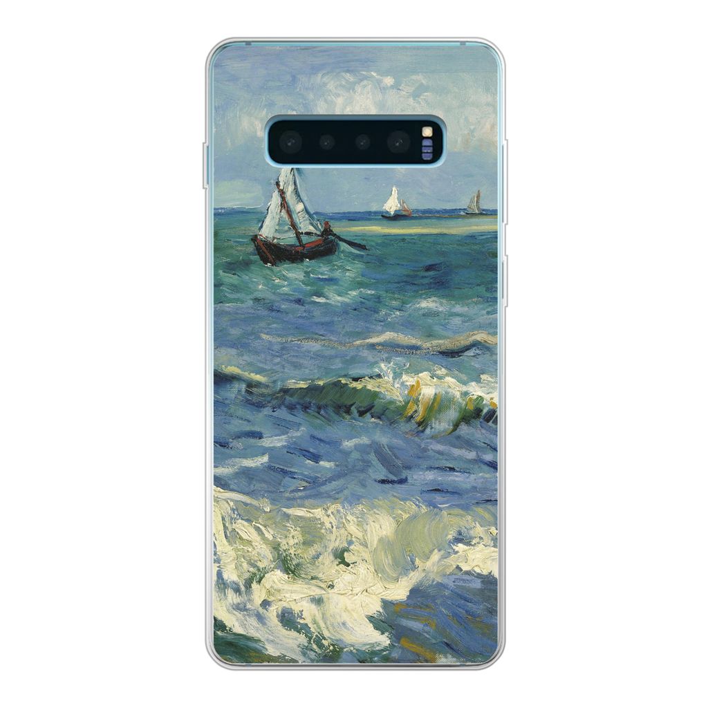 MuchoWow Handyhülle Schutzhülle Hülle für Samsung Galaxy S10 Lite Meereslandschaft bei Les Saintes-Maries-de-la-Mer - Vincent van Gogh Siliko...