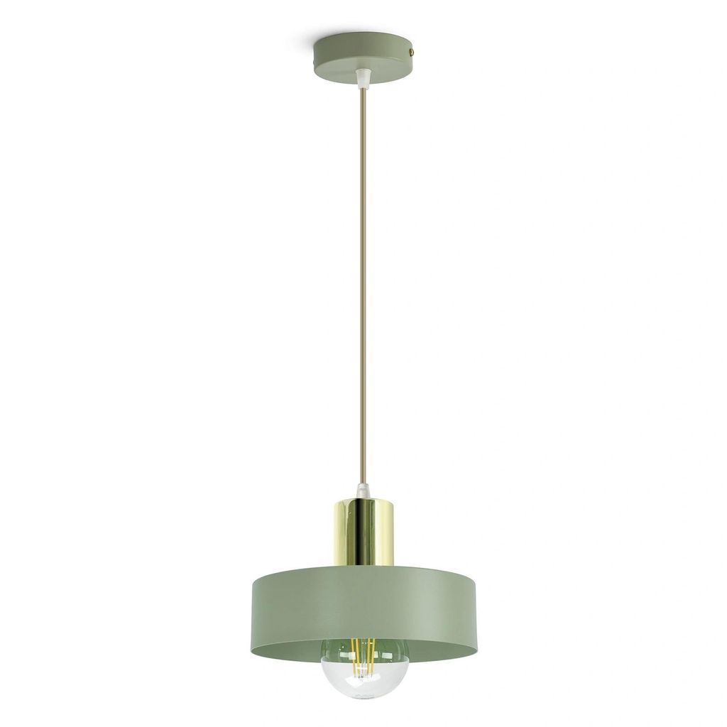 LUXOLAR Pendelleuchte Salbeigrün Ø20 cm – Moderne LED Produktbild 